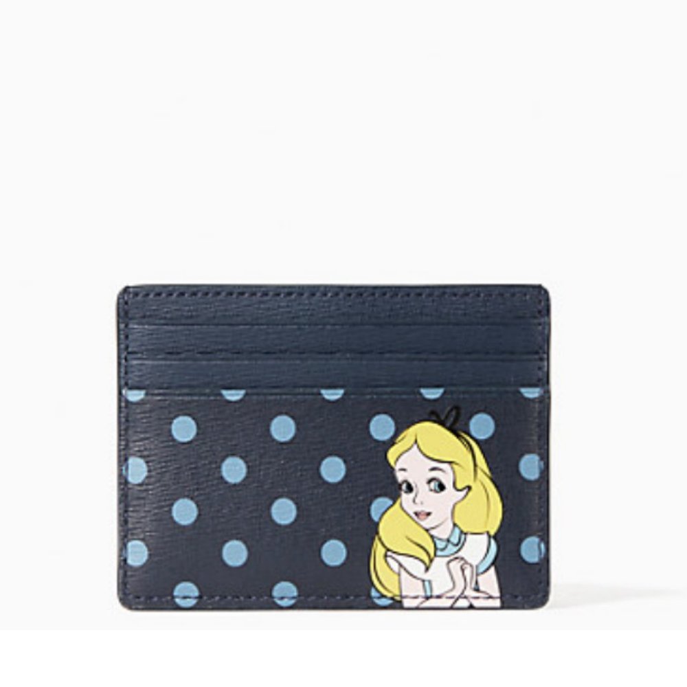 disney x kate spade alice in wonderland card holder wallet nwt